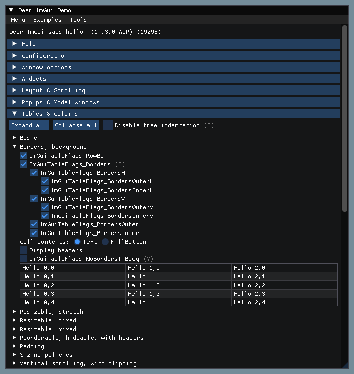 tables